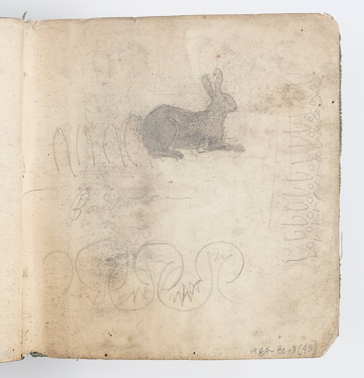 Skitsebogsside: Sketch of Rabbit af Kenyon Cox