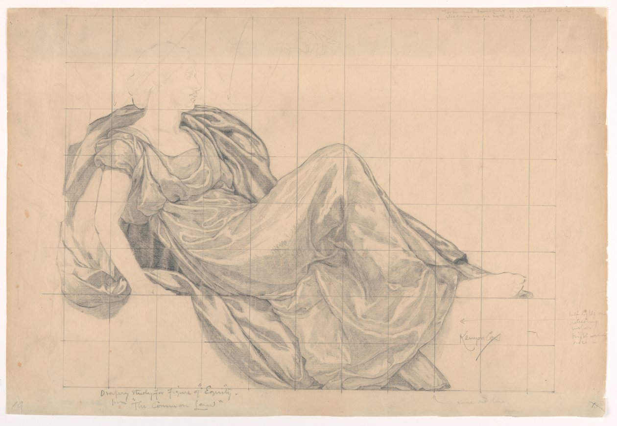 Undersøgelse for "Equity", "The Reign of the Law," Appelafdelingen Court House, New York, NY af Kenyon Cox