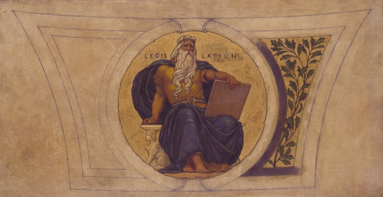 Studie til mosaik, Wisconsin State Capital, "Lovgivning" af Kenyon Cox