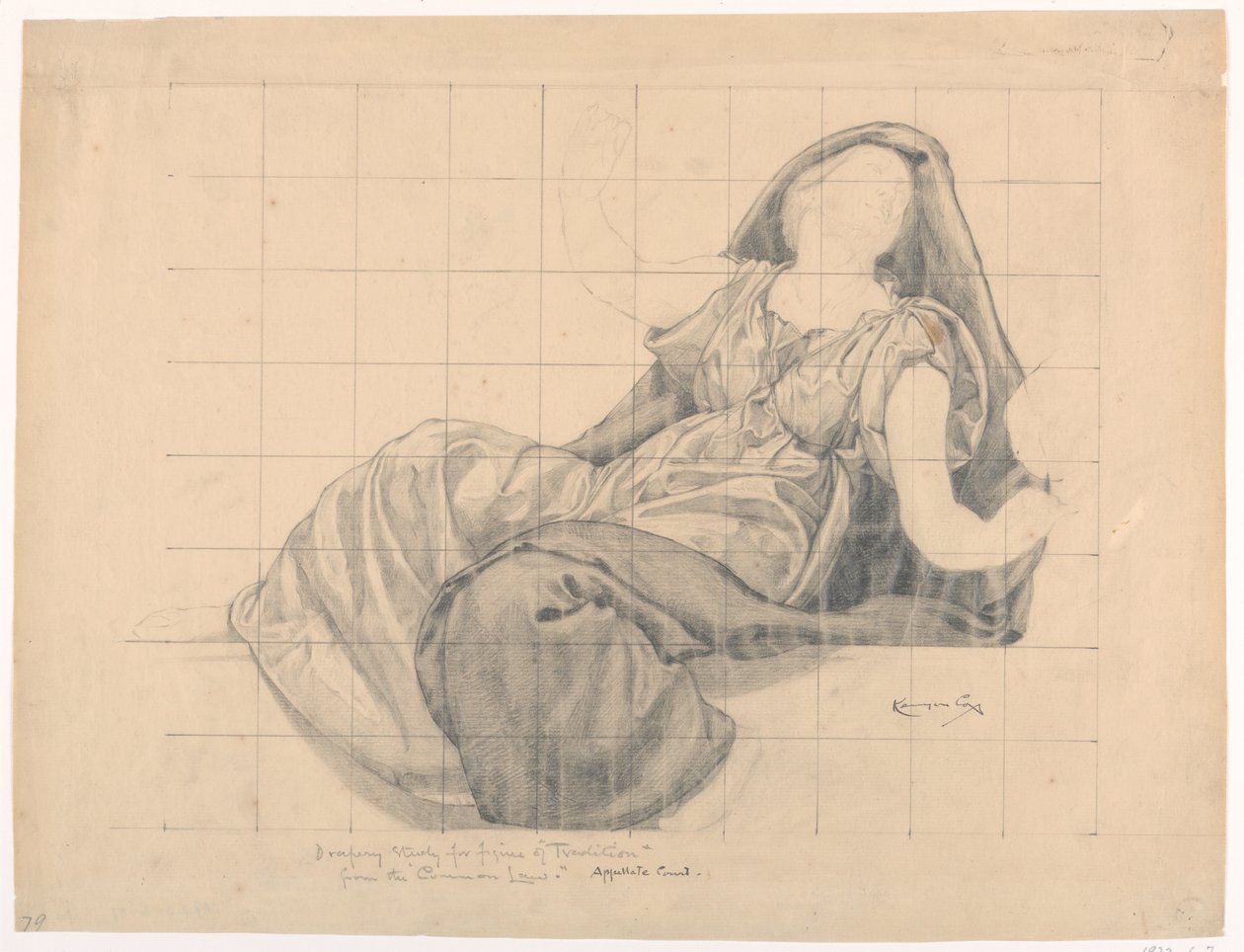 Undersøgelse for "The Common Law", "The Reign of the Law," Appelafdelingsretshuset, New York, NY af Kenyon Cox
