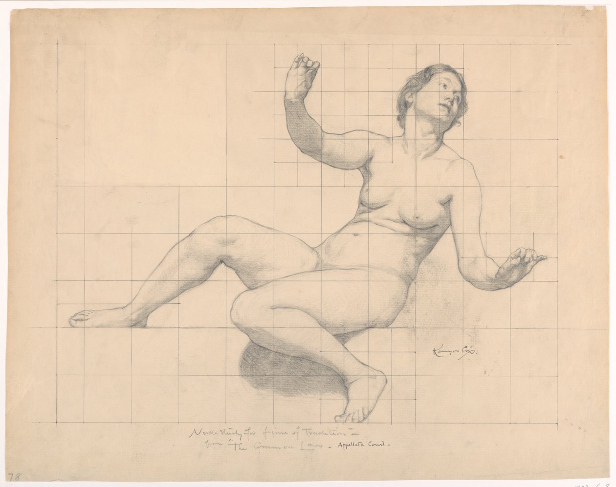 Undersøgelse for "The Common Law", "The Reign of the Law," Appelafdelingsretshuset, New York, NY af Kenyon Cox
