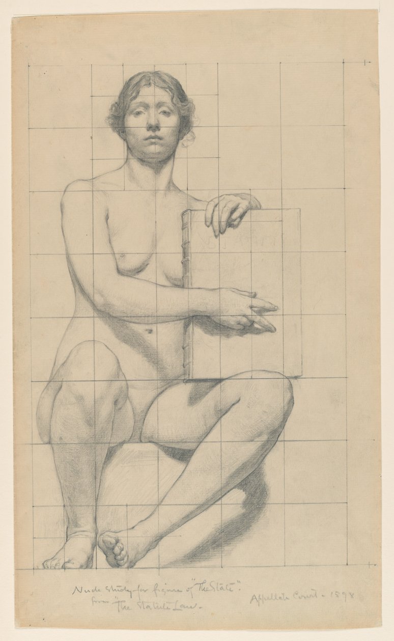 Undersøgelse for "The State", "The Reign of the Law," Appelafdelingsretshuset, New York, NY af Kenyon Cox