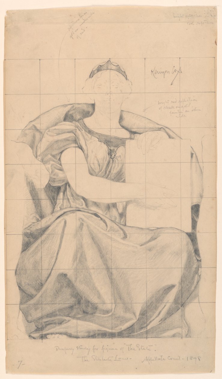 Undersøgelse for "The State", "The Reign of the Law," Appelafdelingsretshuset, New York, NY af Kenyon Cox