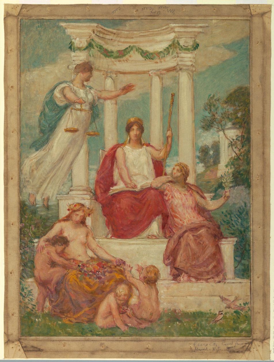 The Beneficence of the Law, Design for Mural ved Essex County Court House, Newark, NJ af Kenyon Cox