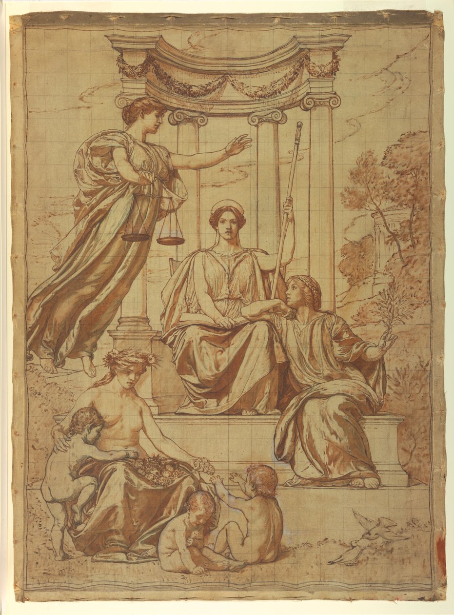 The Beneficence of the Law, Design for Mural ved Essex County Court House, Newark, New Jersey af Kenyon Cox
