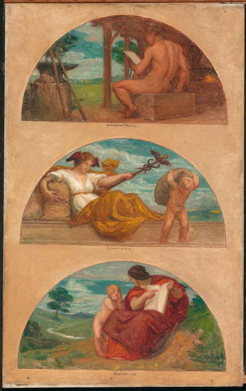 Civilisationens fremskridt: Smedjen, handel og uddannelse..., 1905-1906. af Kenyon Cox
