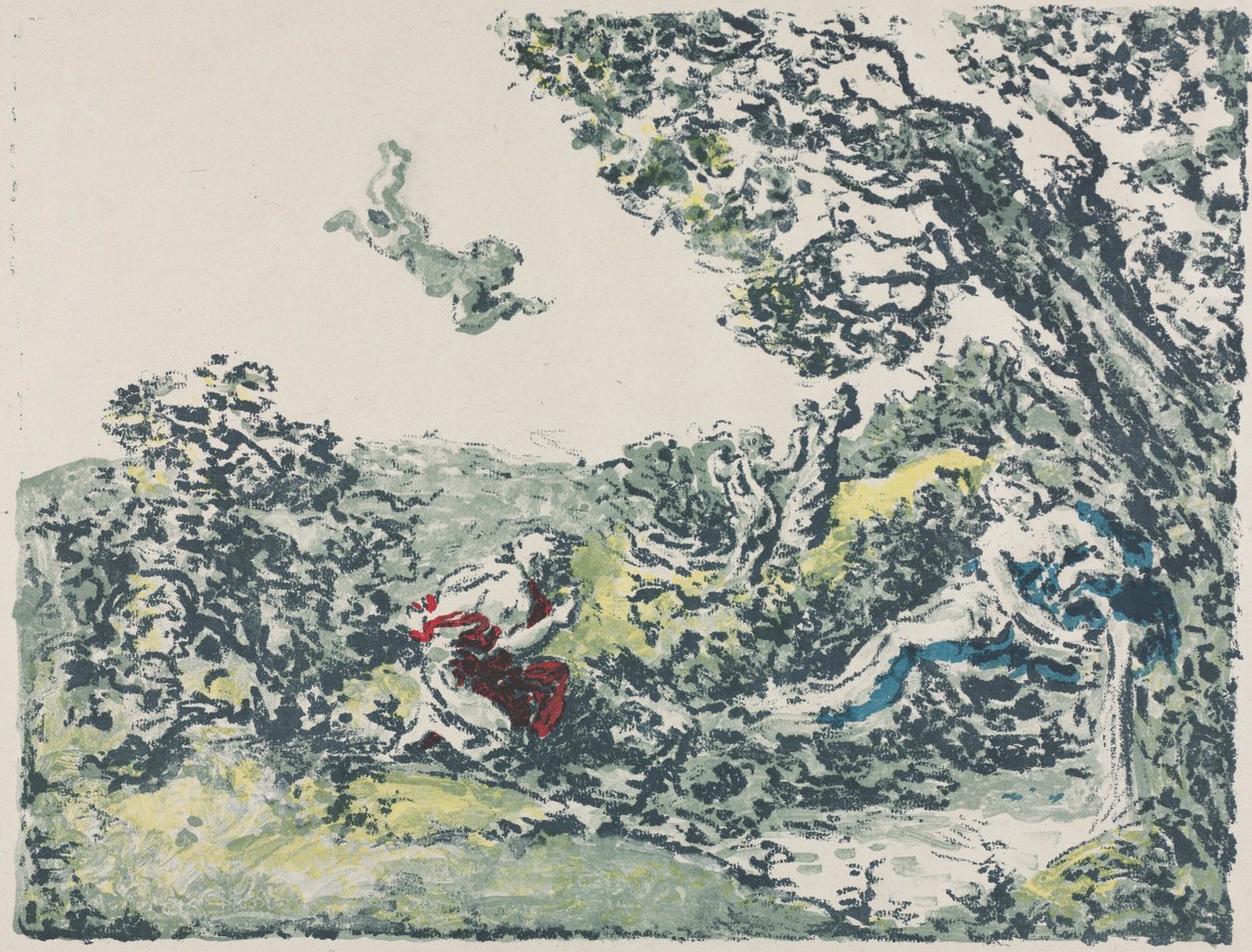 Satyr og flyvende Amor af Ker Xavier Roussel
