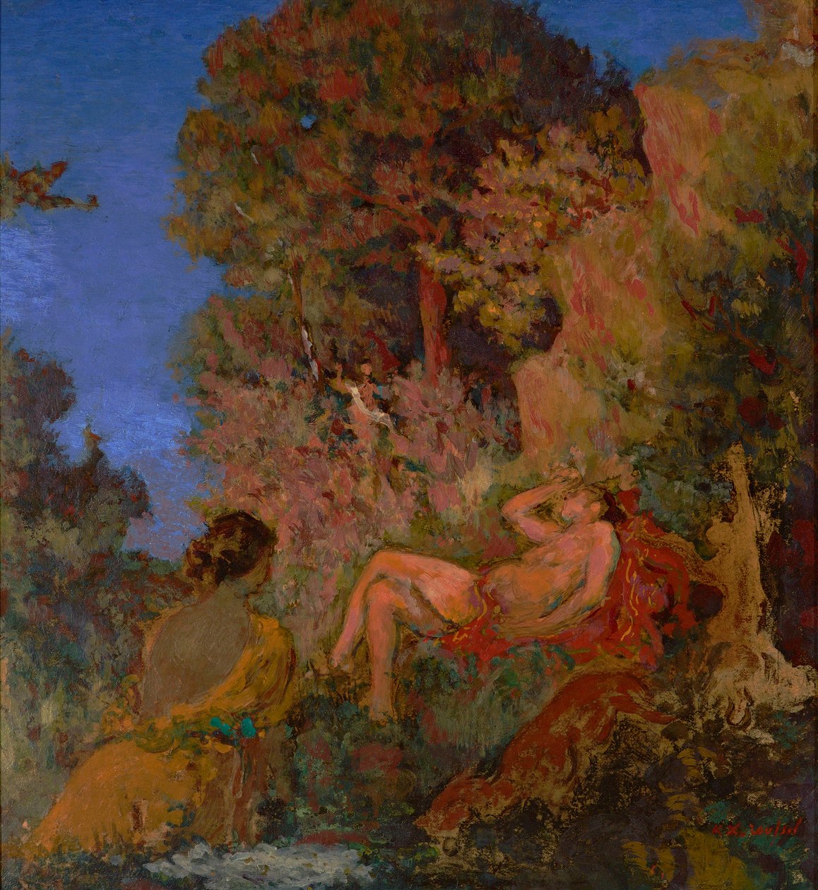 Den sovende Diana 1924 (Olie på lærred) af Ker Xavier Roussel