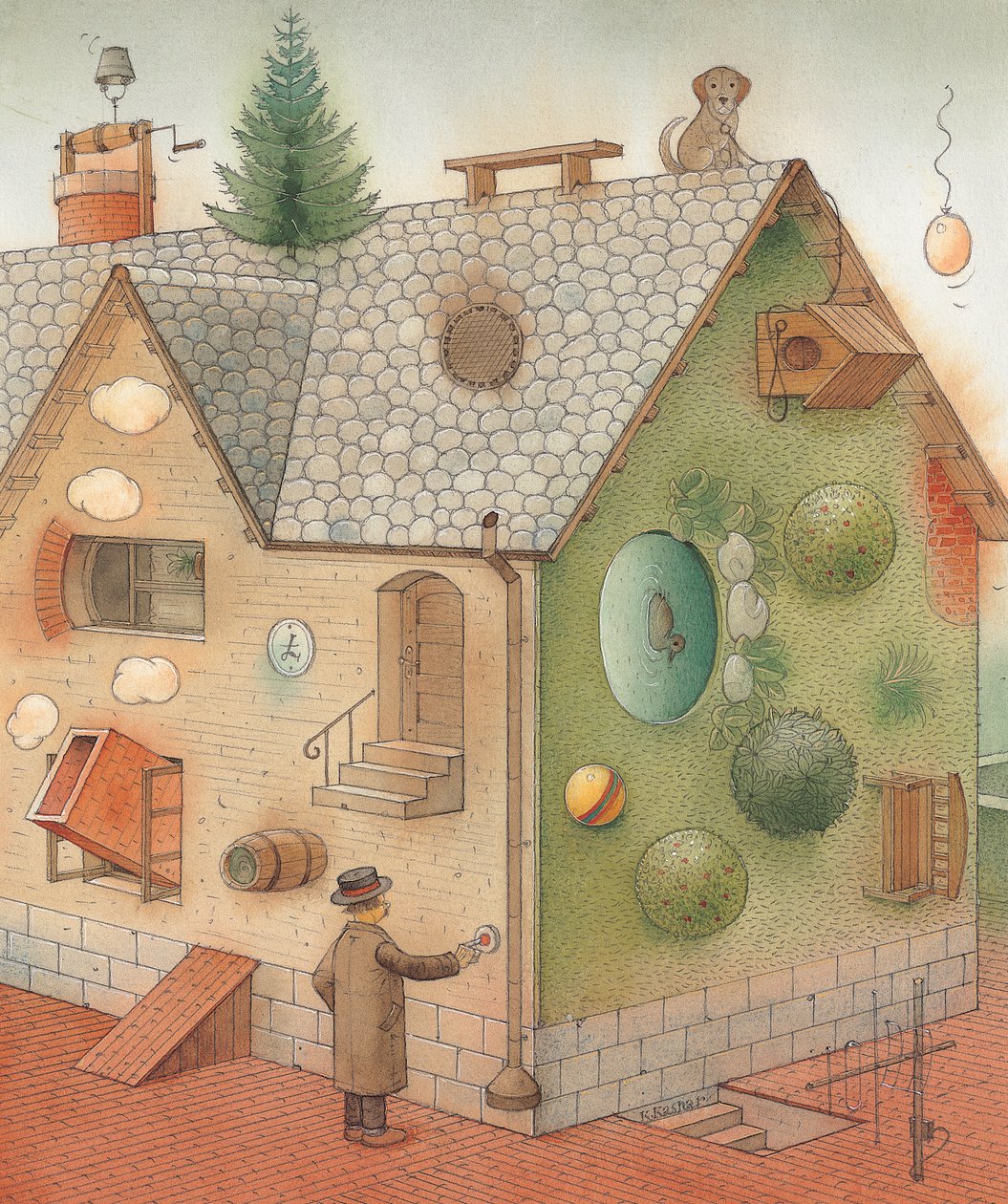 Black Day, 2005 (wc på papir) af Kestutis Kasparavicius