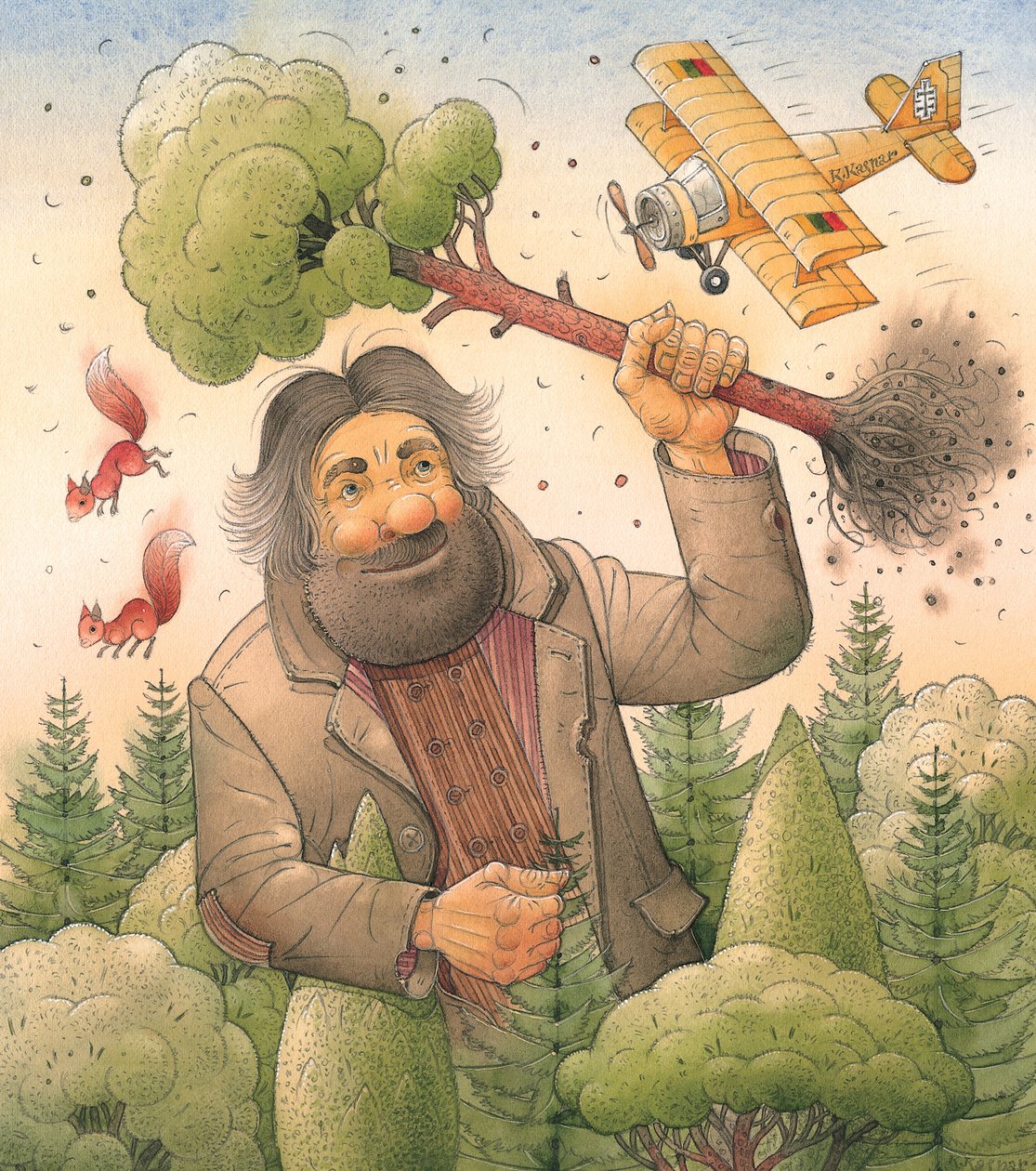 Giant, 2006 (wc på papir) af Kestutis Kasparavicius