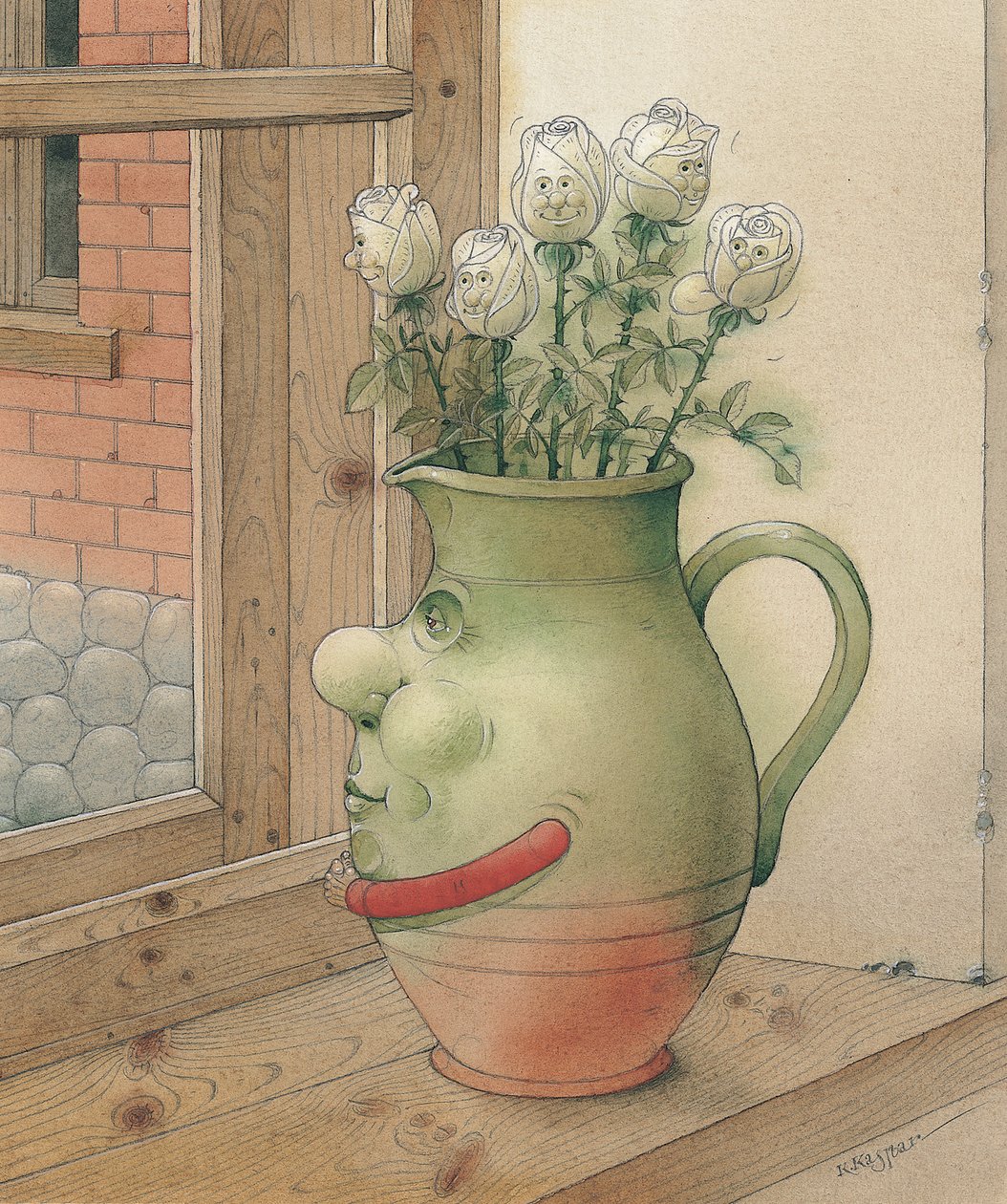 Kande, 2003 (wc på papir) af Kestutis Kasparavicius