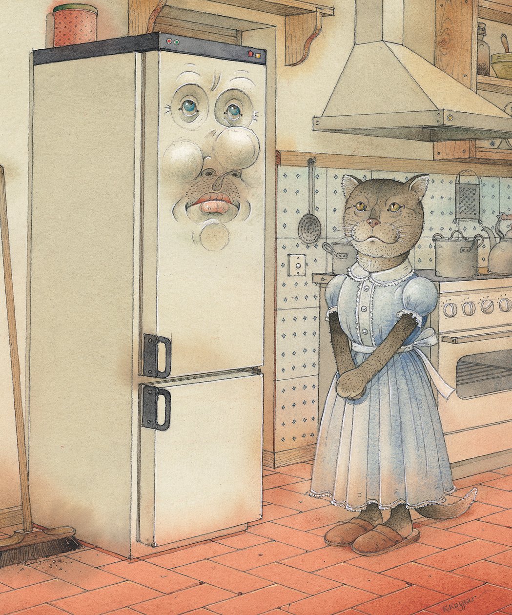 Love Story, 2003 (wc på papir) af Kestutis Kasparavicius