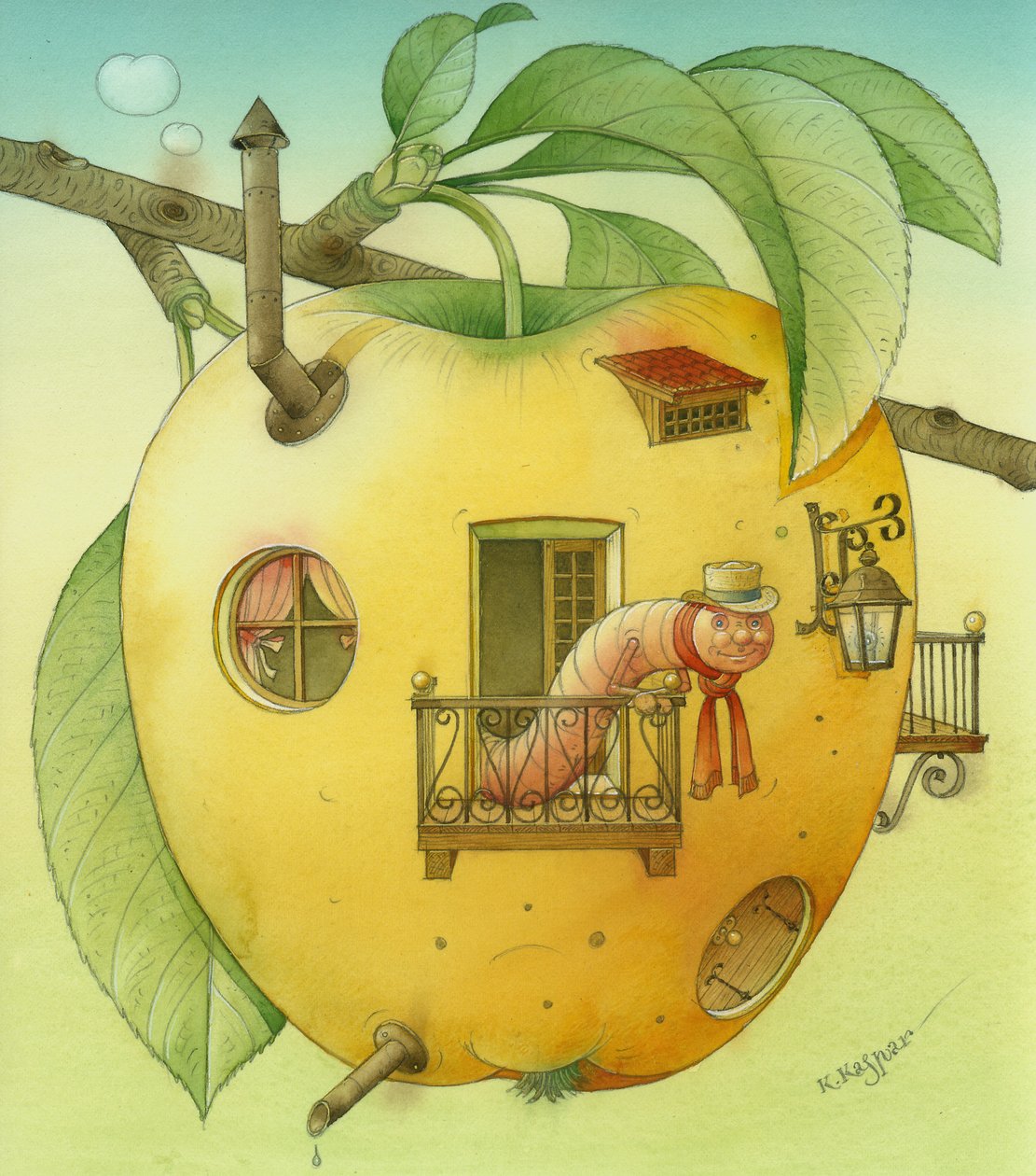 New House, 2006 (wc på papir) af Kestutis Kasparavicius