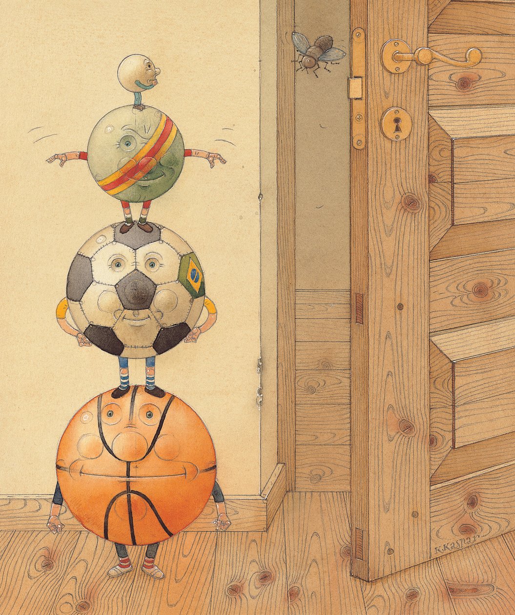 Scary Story, 2005 (wc på papir) af Kestutis Kasparavicius