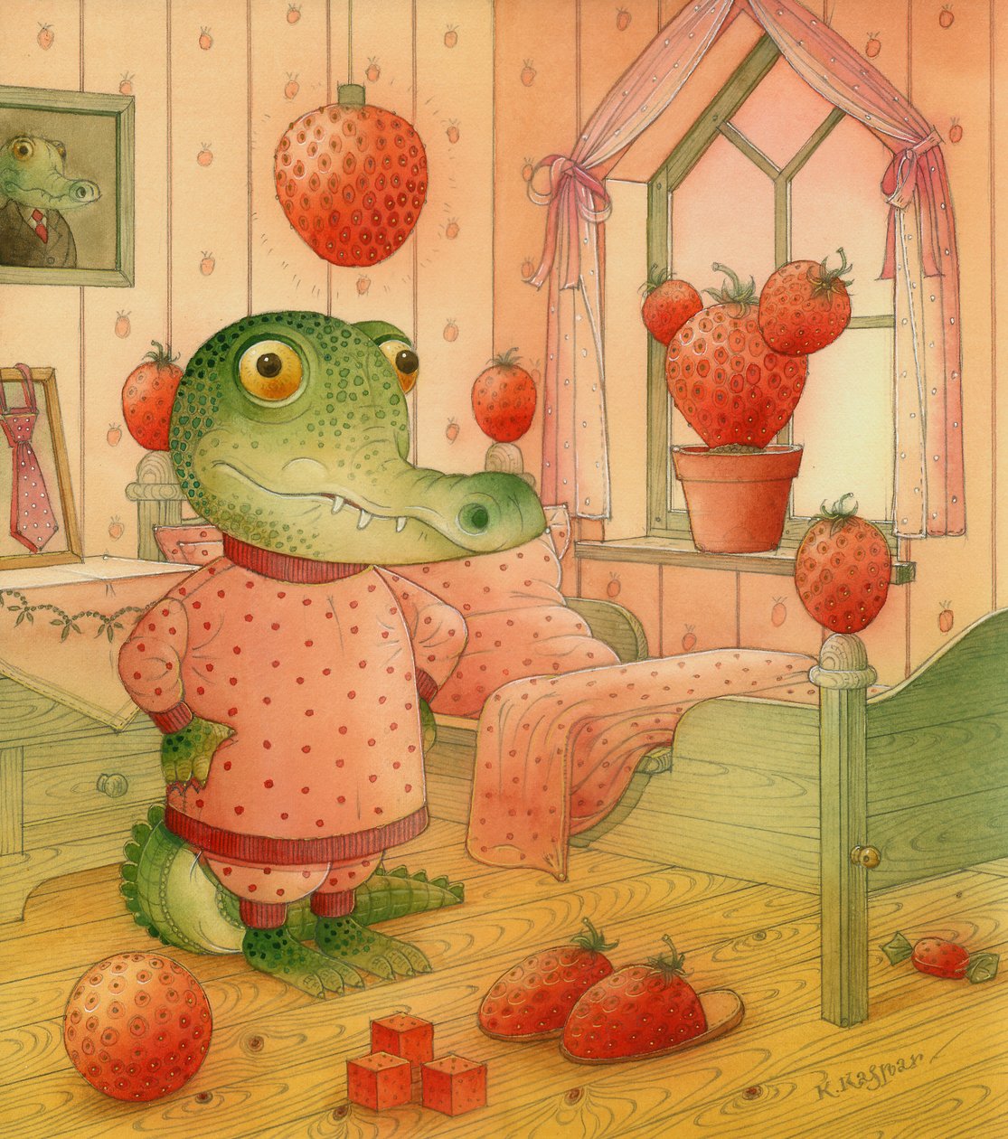 Strawberry Day, 2006 (wc på papir) af Kestutis Kasparavicius