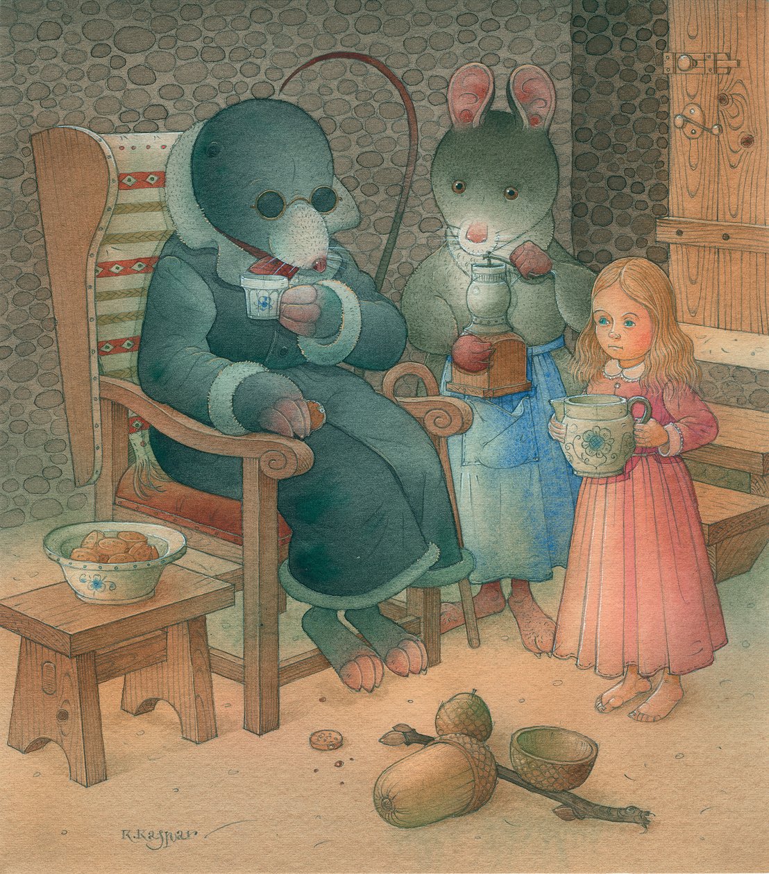 Tommelise 05, 2005 (wc på papir) af Kestutis Kasparavicius