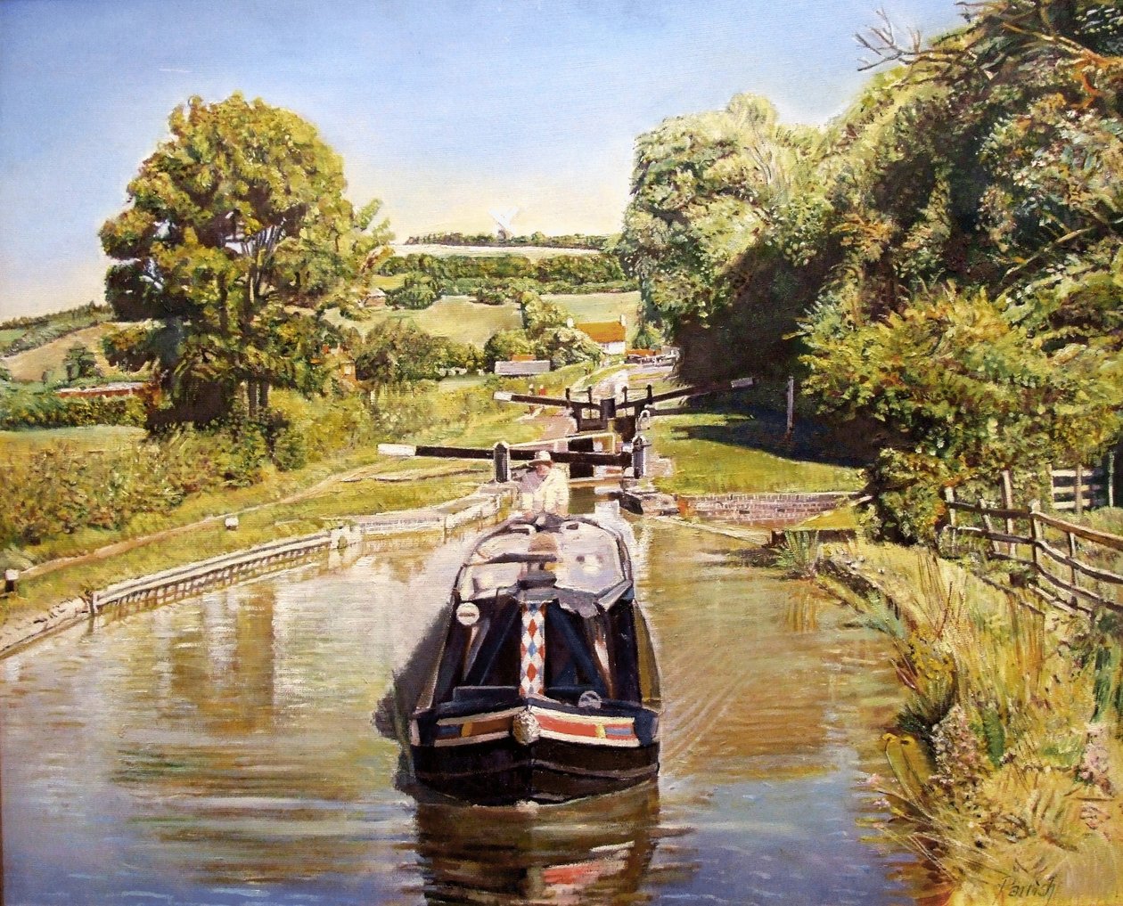 Napton Top Lock, 2008 af Kevin Guild of Railway Artist Parrish