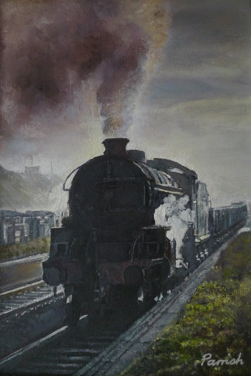 Tog kommer, 2013 af Kevin Guild of Railway Artist Parrish