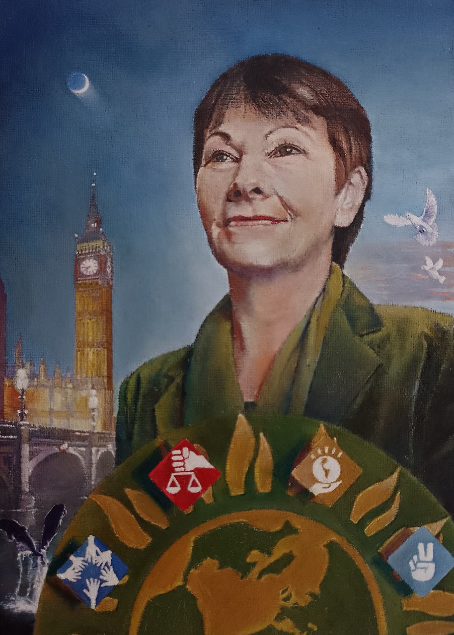 Caroline At Westminster (Green Party), 2022 (maleri) af Kevin Parrish