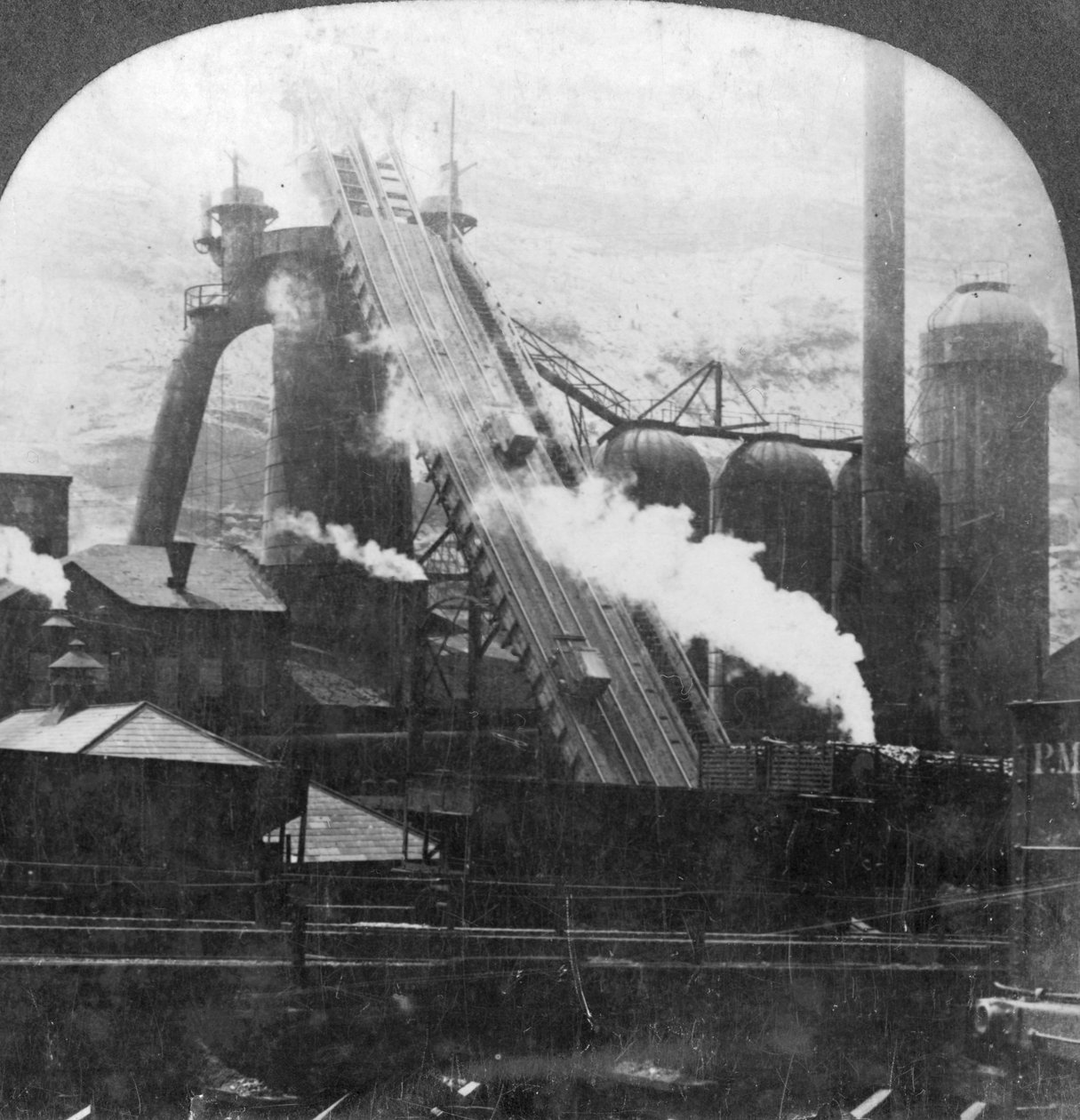 Højovn, Pittsburgh, Pennsylvania, USA, begyndelsen af det 20. århundrede af Keystone View Company
