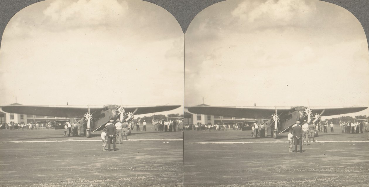 Gruppe af 3 sterografvisninger af luftfart, inklusive Wright-brødrene, 1900-1929. af Keystone View Company