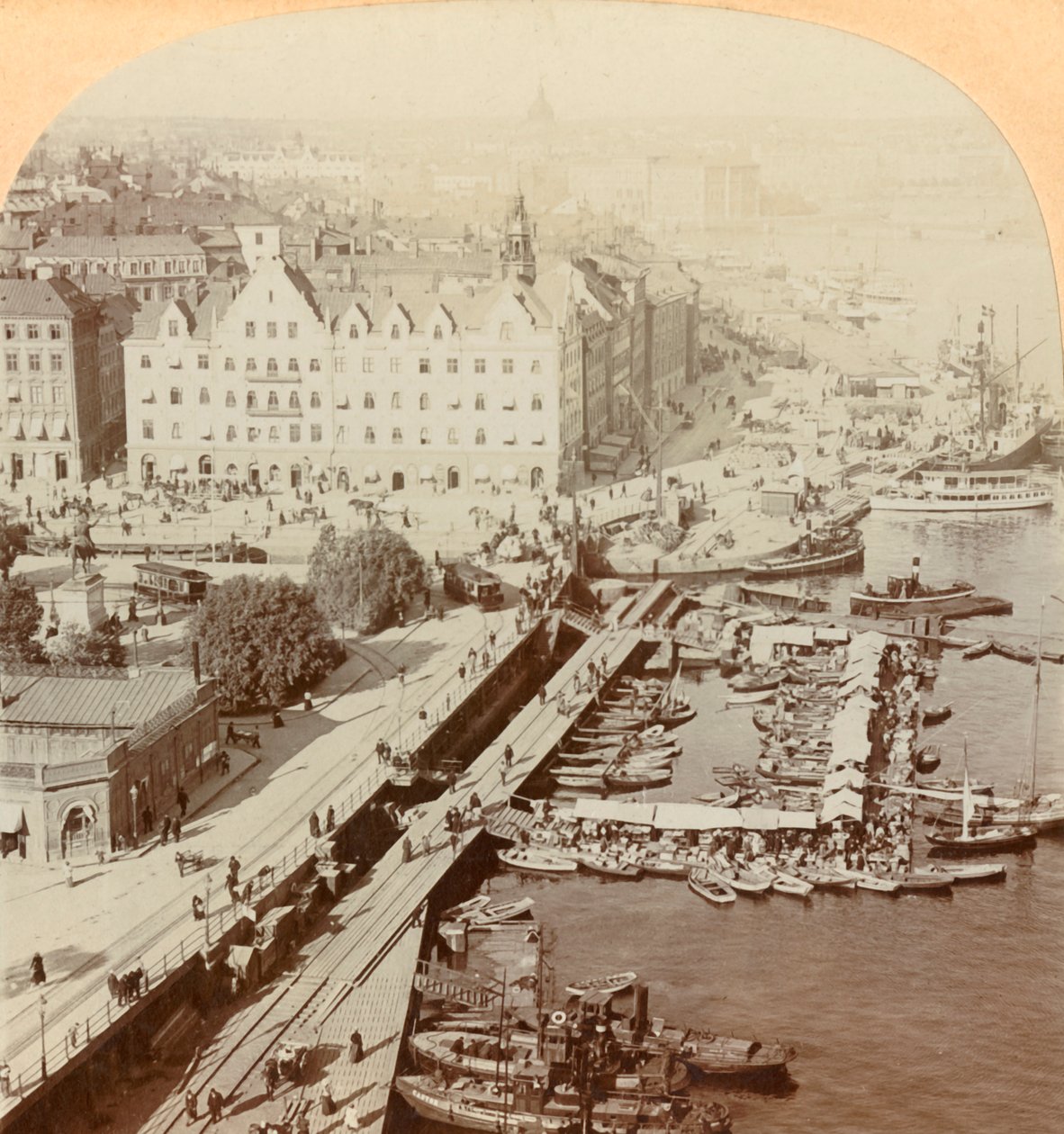 Havn, Stockholm, Sverige, 1901. af Keystone View Company