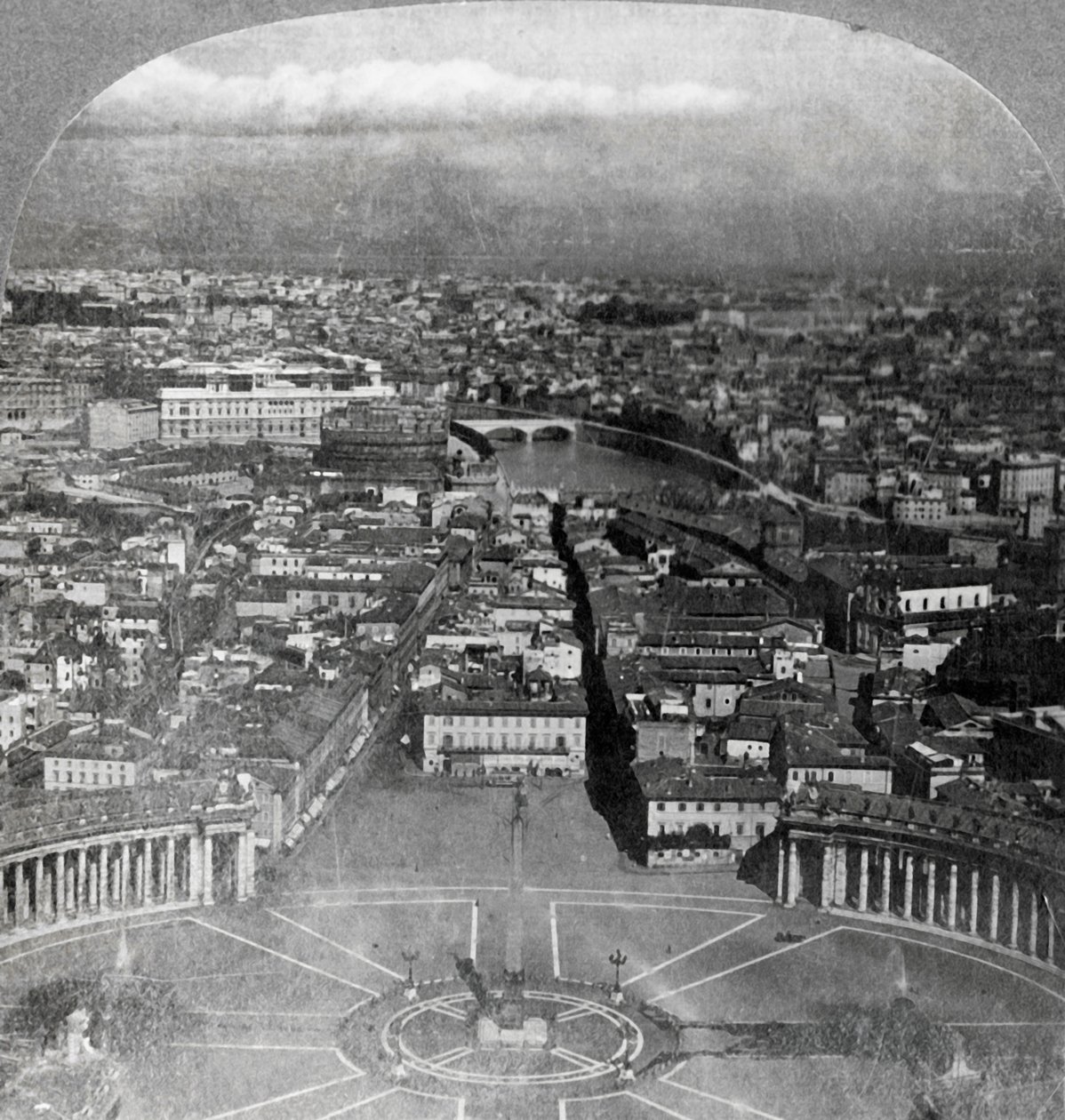 Rom, den evige stad, fra balkonen i St. Peters Italien, 1904. af Keystone View Company