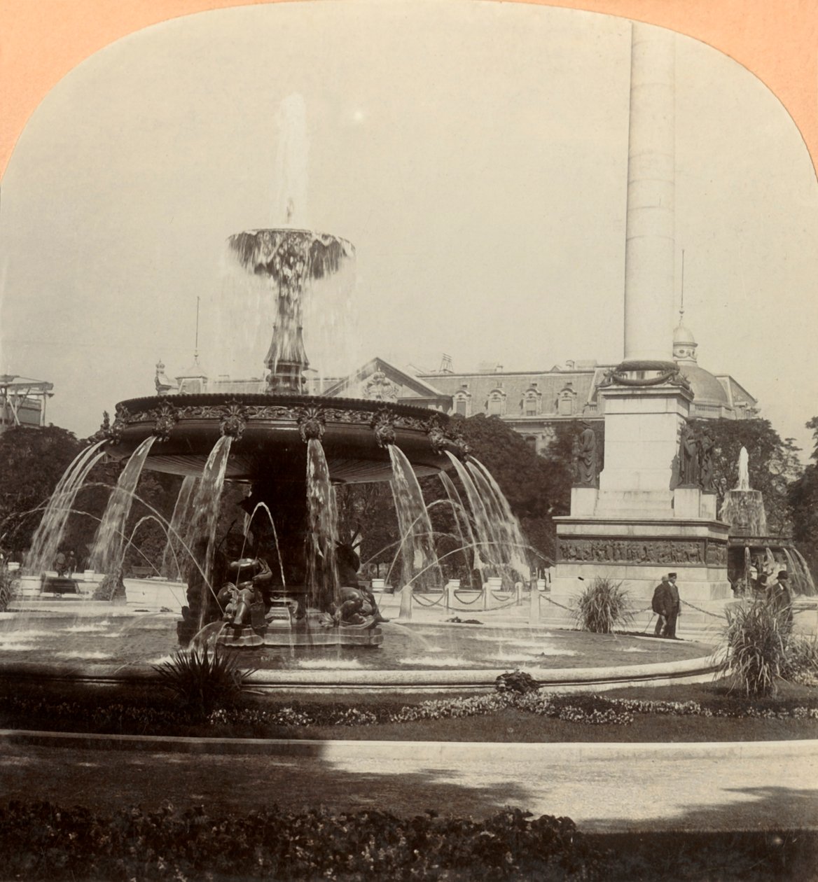 Royal Square, Fountain, Stuttgart, Tyskland, 1896. af Keystone View Company