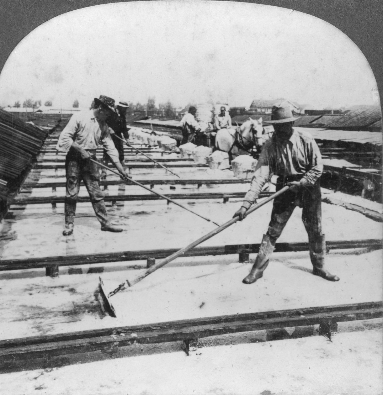 Solafdampning, saltfremstilling, Syracuse, New York, USA, 20. århundrede af Keystone View Company