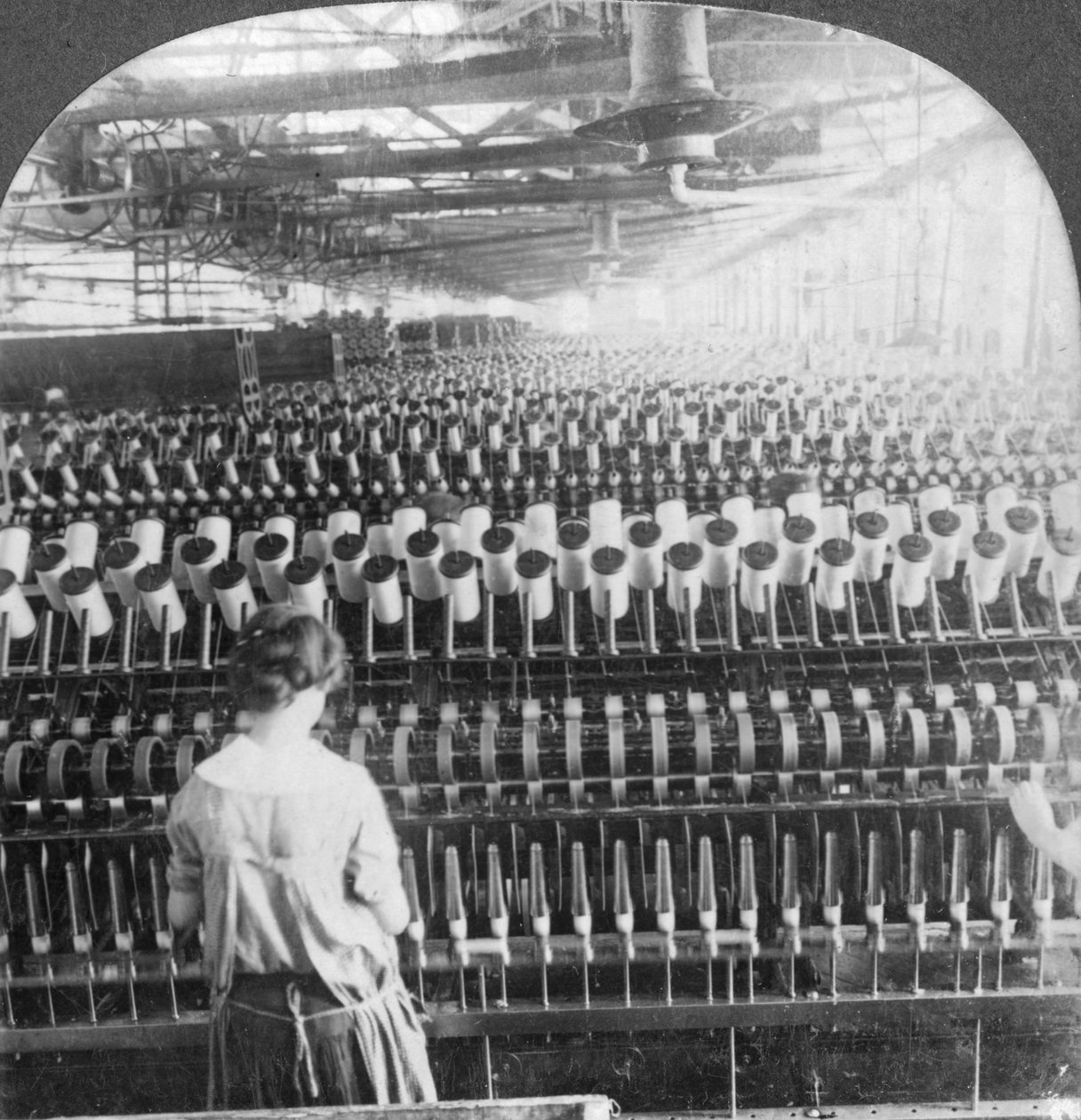 Spinning room, Philadelphia, Pennsylvania, USA, slutningen af det 19. eller begyndelsen af det 20. århundrede af Keystone View Company