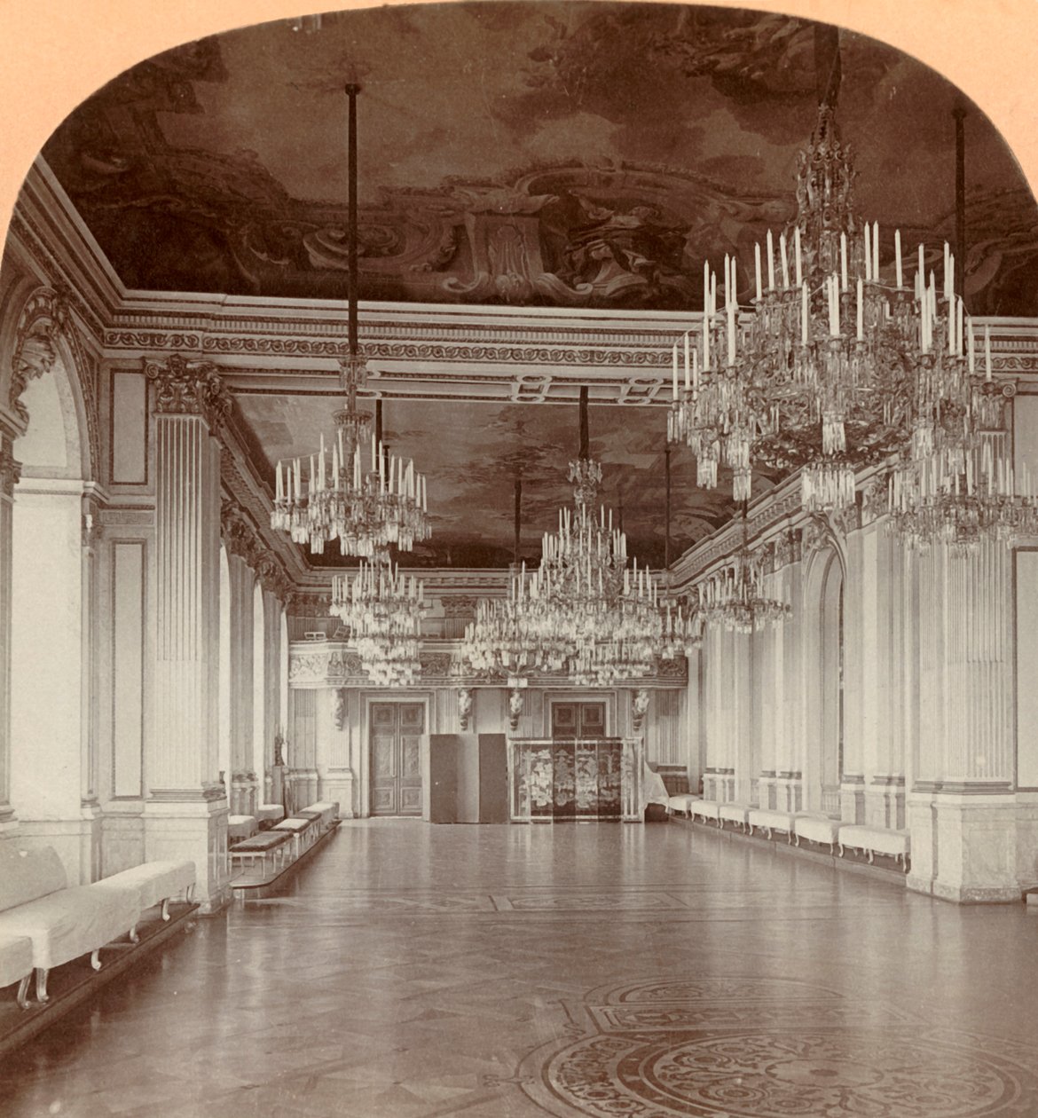 Dansesalen, Royal Palace, Stockholm, Sverige, 1901. af Keystone View Company
