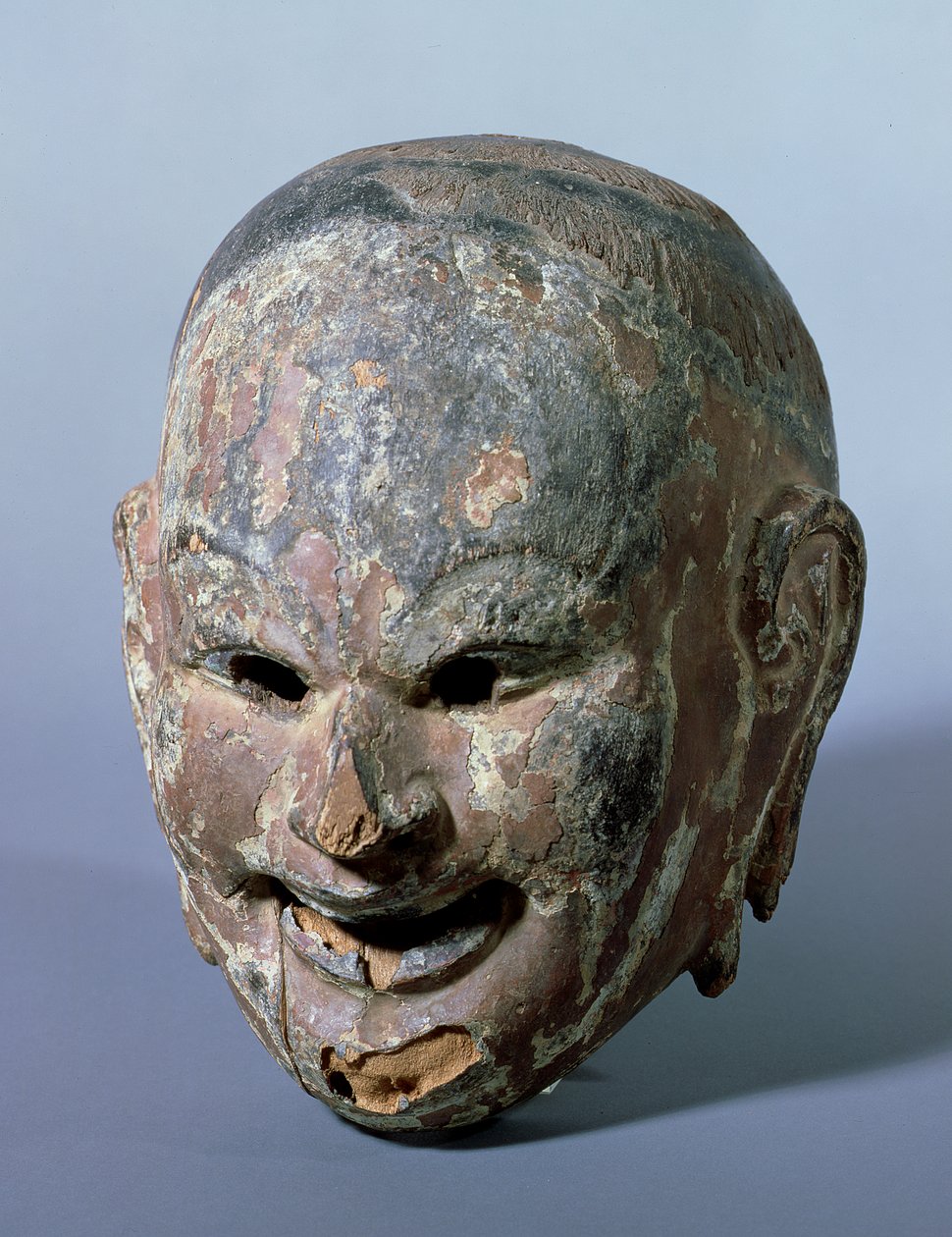 Gigaku-maske (Gigakumen) repræsenterer måske Shishiko, Suikoju eller Taikoji, Nara-perioden, ca. 754 (polykromt træ) af Kiei Shi attr. to Kiei Shi attr. to
