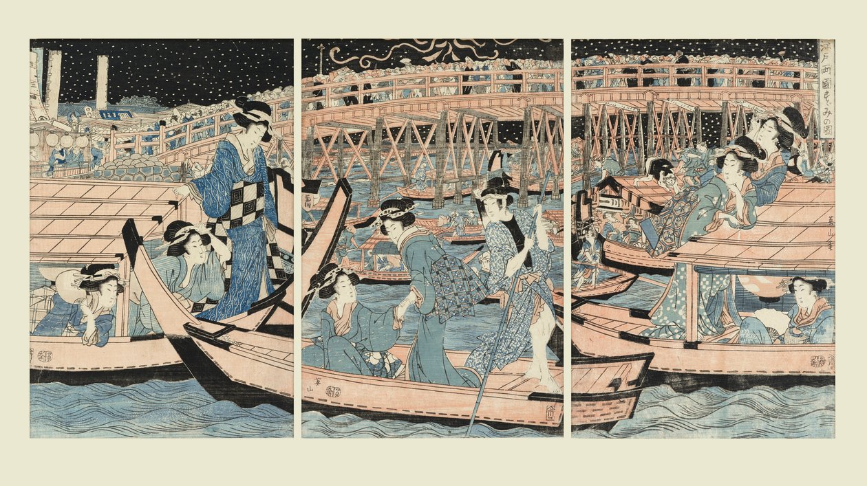 Køler af ved Ryogoku-broen af Kikugawa Eizan