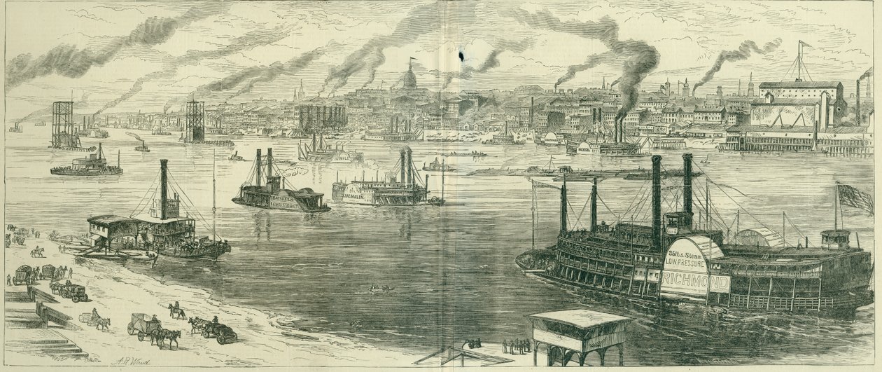 En generel udsigt over byen fra øst. St. Louis af Kilburn after A.R. Waud
