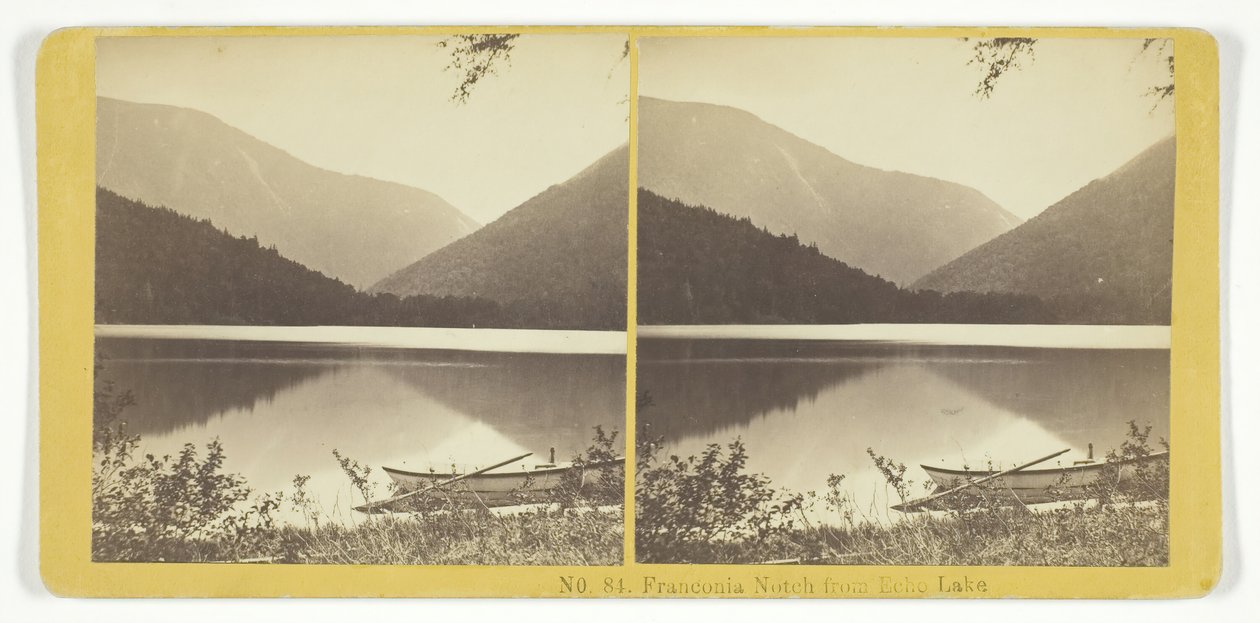 Franconia Notch fra Echo Lake, 185575. Skaber: Kilburn Brothers, BW Kilburn. af Kilburn Brothers, BW Kilburn