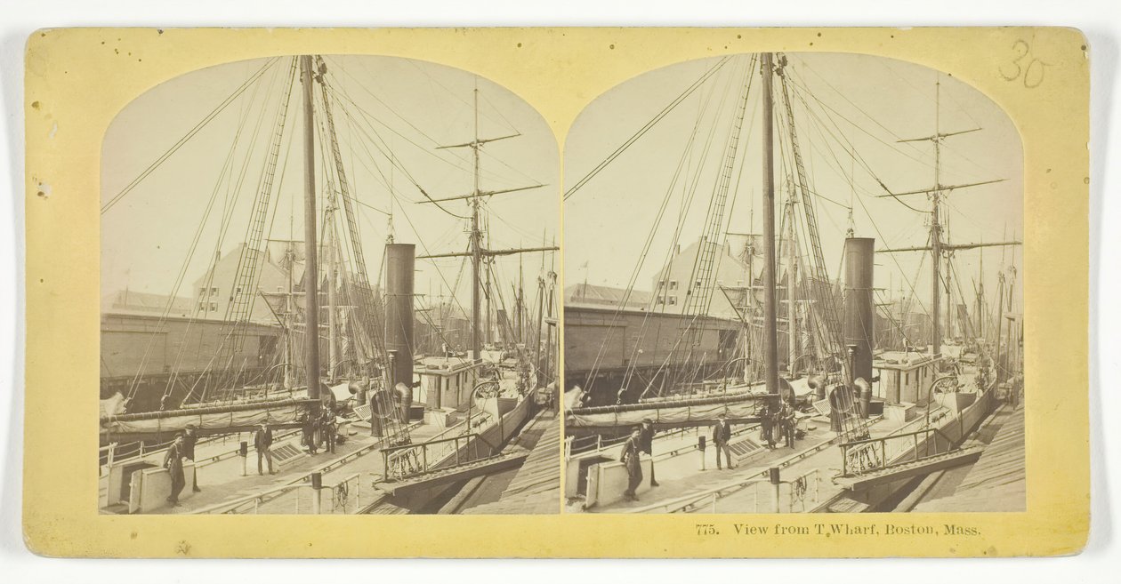 Udsigt fra T Wharf, Boston, Mass, 185575. Skaber: Kilburn Brothers, BW Kilburn. af Kilburn Brothers, BW Kilburn