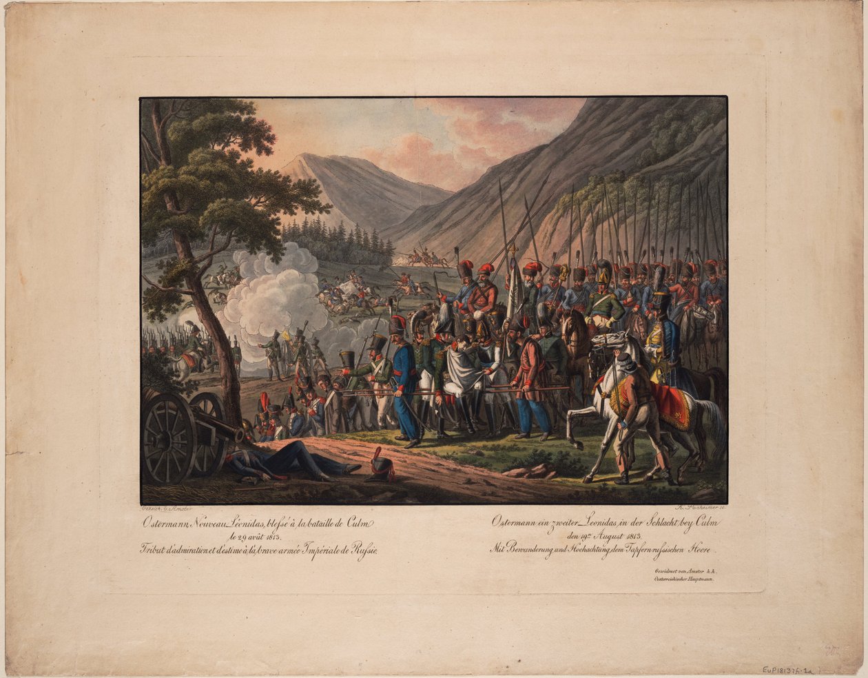 General grev Alexander Ostermann-Tolstoy i slaget ved Kulm den 29. august 1813, 1813 af Kilian Ponheimer the Elder