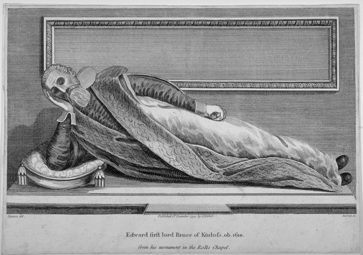 Monument til Sir Edward Bruce i Rolls Chapel, Chancery Lane, City of London, 1794 af King