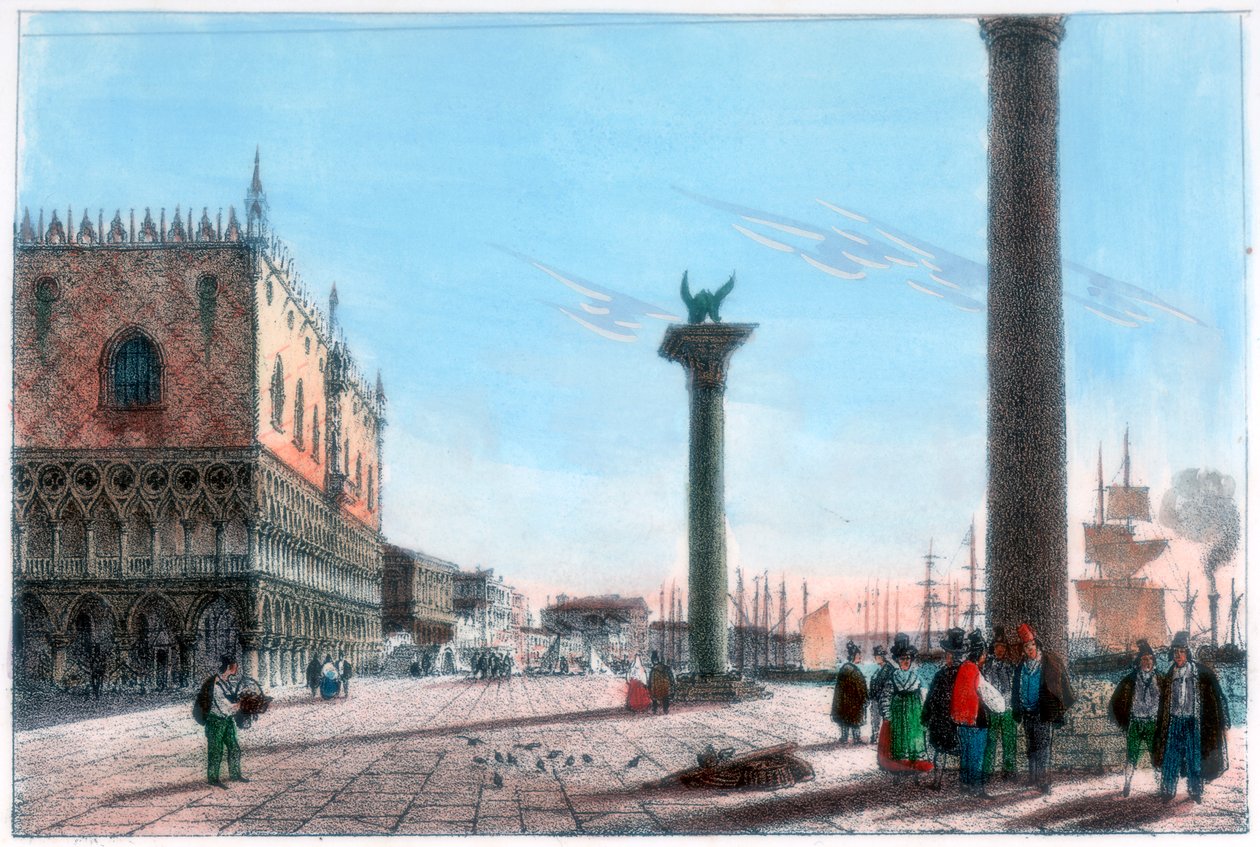 Markuspladsen, Venedig, Italien, 1800-tallet. af Kirchmayr