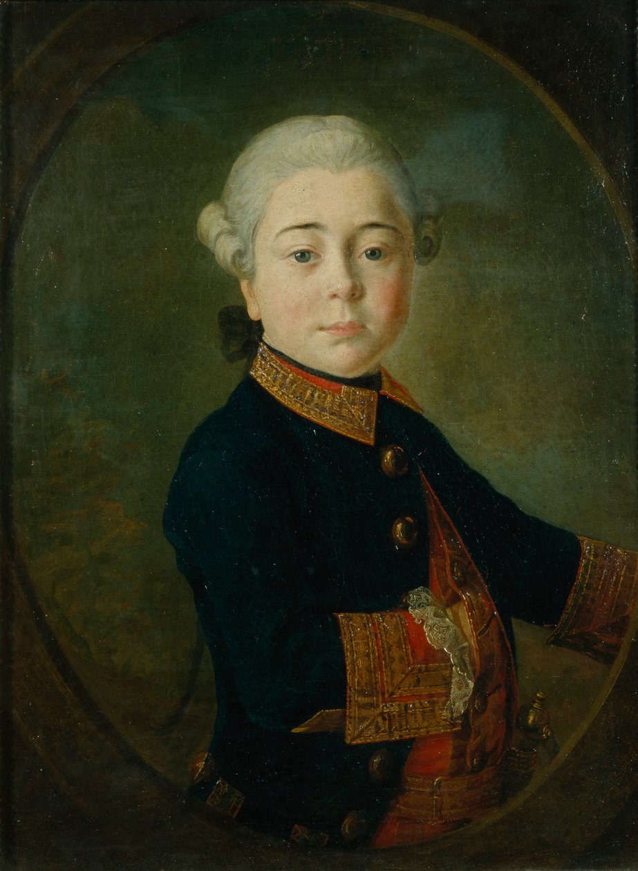 Portræt af grev Nikolai Dmitrievich Matyushkin med barn, 1763 af Kirill Ivanovich Golovachevsky
