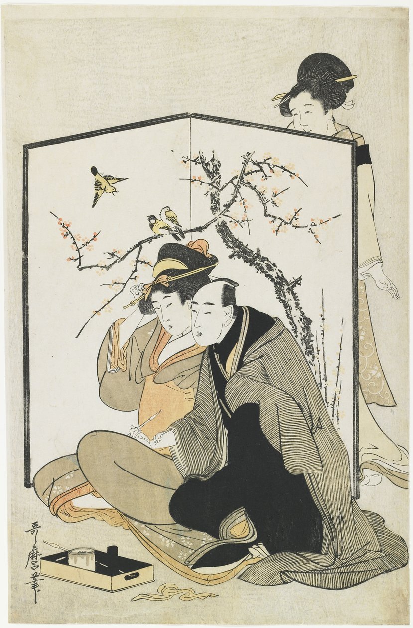 Mand og kvinde ved at ryge, ca. 1804 af Kitagawa Utamaro