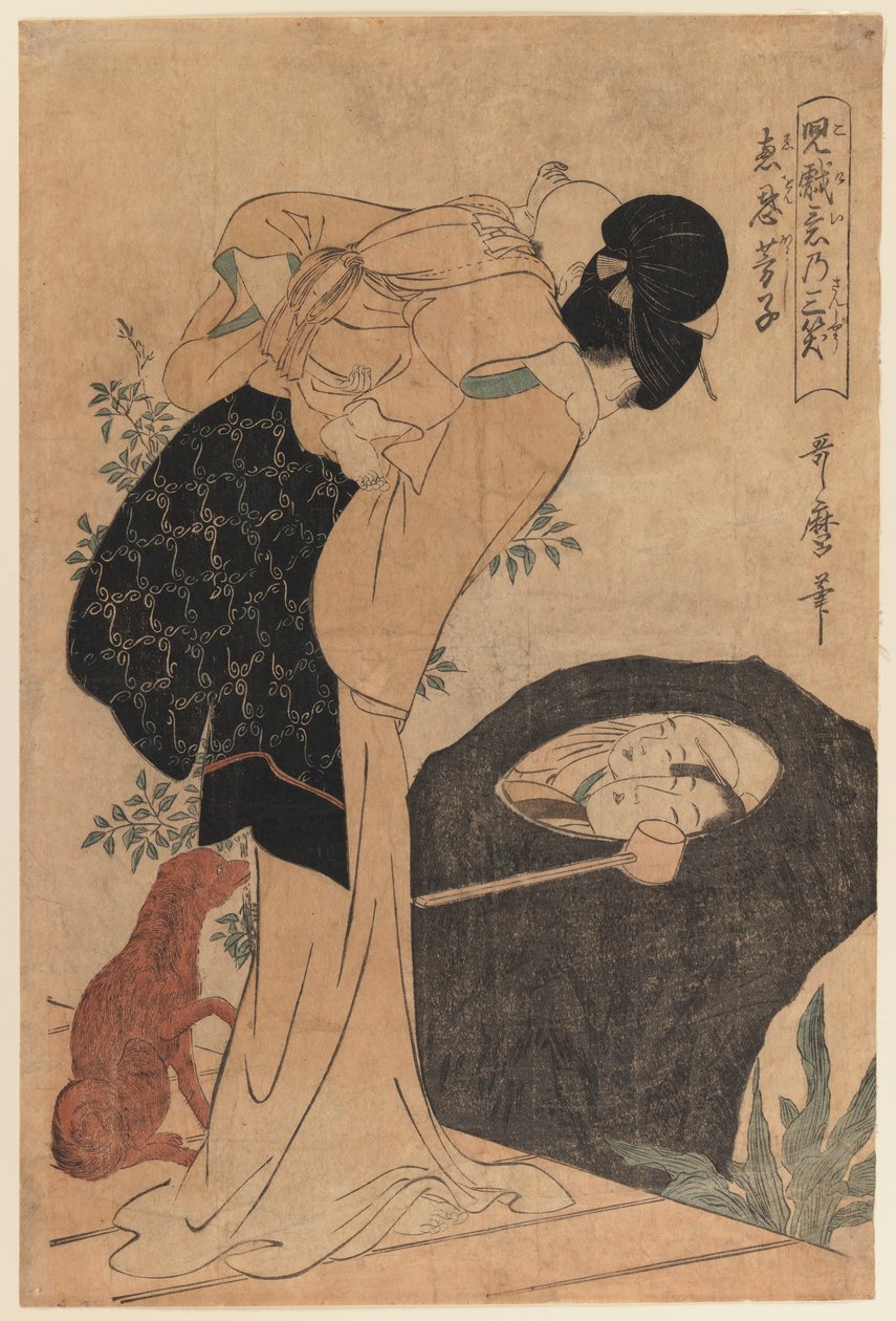 Kvinde og barn, 1800 (træbloktryk) af Kitagawa Utamaro