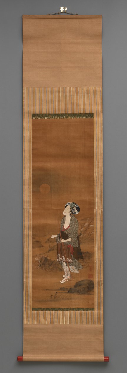 Stående figur, ca. 1790-1850 (akvarel på silke) af Kitagawa Fujimaro