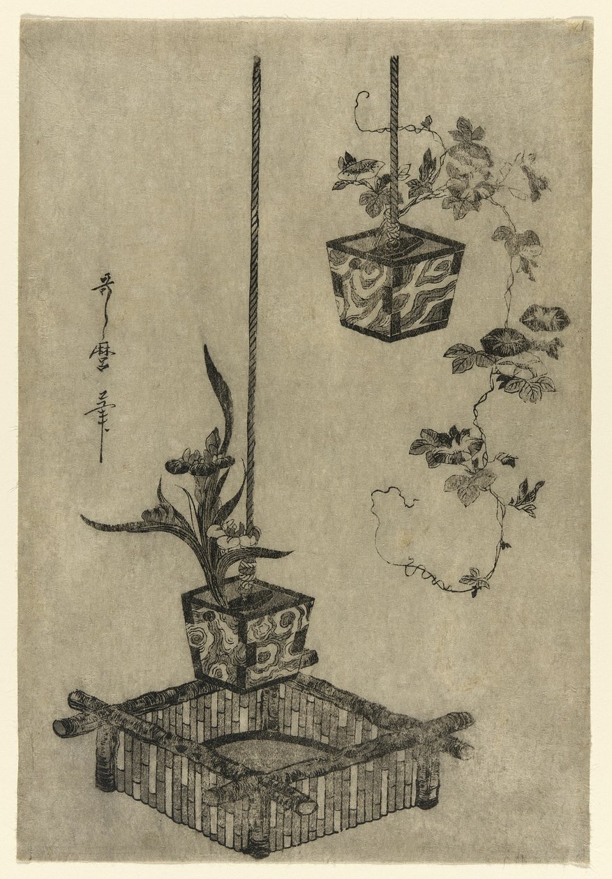 Arrangementer af Iris og Morning Glories af Kitagawa Utamaro