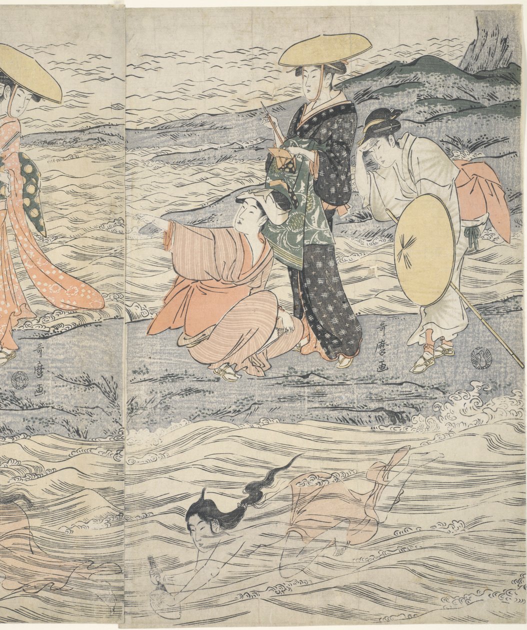 Awabi Shell Divers ved Enoshima af Kitagawa Utamaro