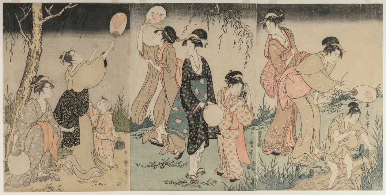 At fange ildfluer, ca. 1796-1797. af Kitagawa Utamaro