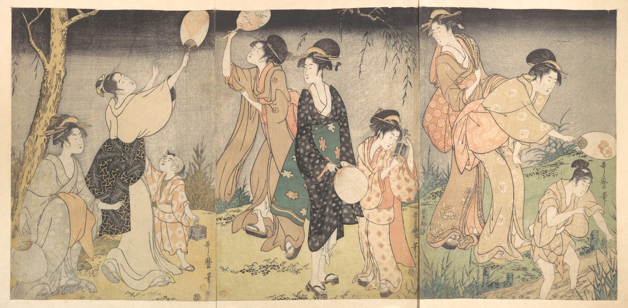 At fange ildfluer (Hotaru gari) af Kitagawa Utamaro