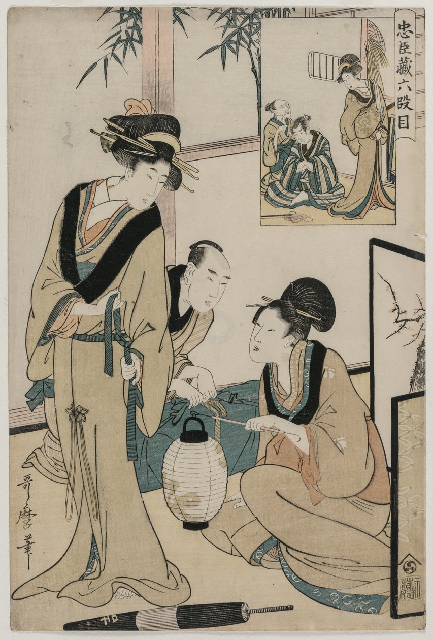Chushingura: Akt VI af The Storehouse of Loyalty af Kitagawa Utamaro