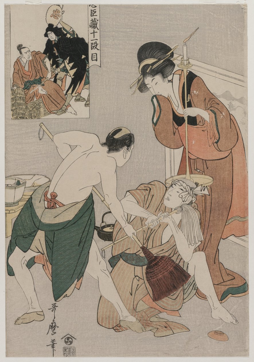 Chushingura: Akt XI af The Storehouse of Loyalty af Kitagawa Utamaro