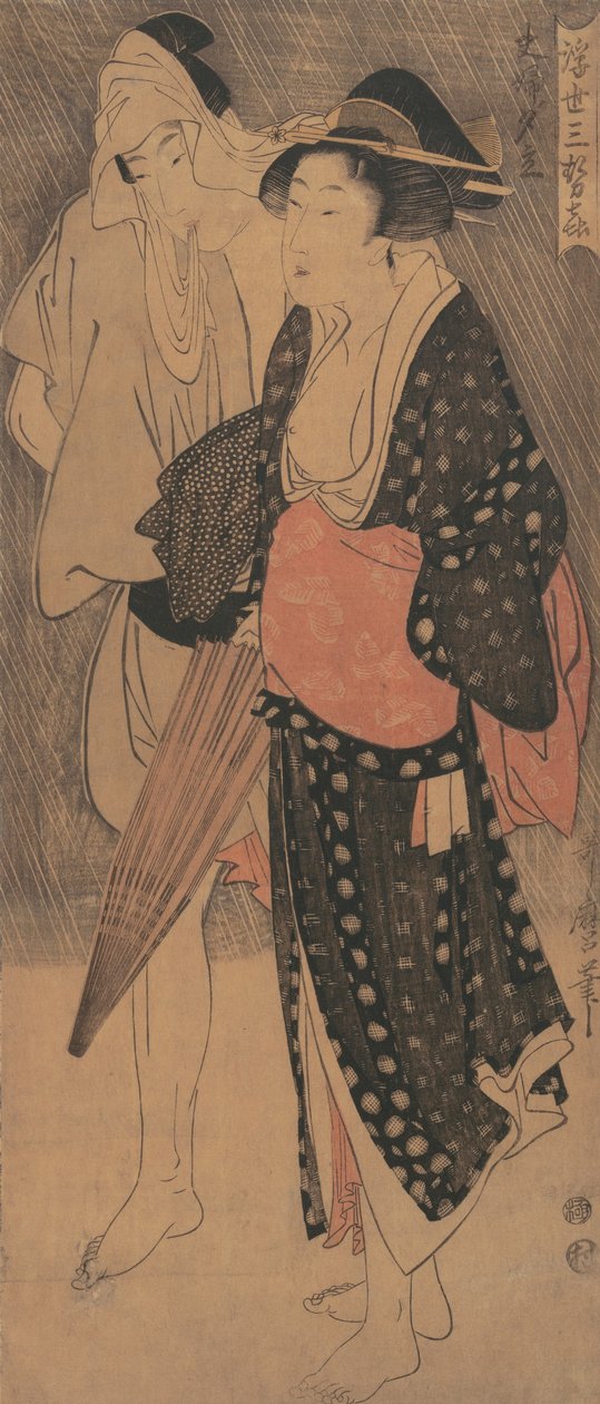 Par i aftenbruser..., ca. 1800. af Kitagawa Utamaro